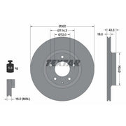 Textar 2 x Vented Rear Brake Discs 92174503