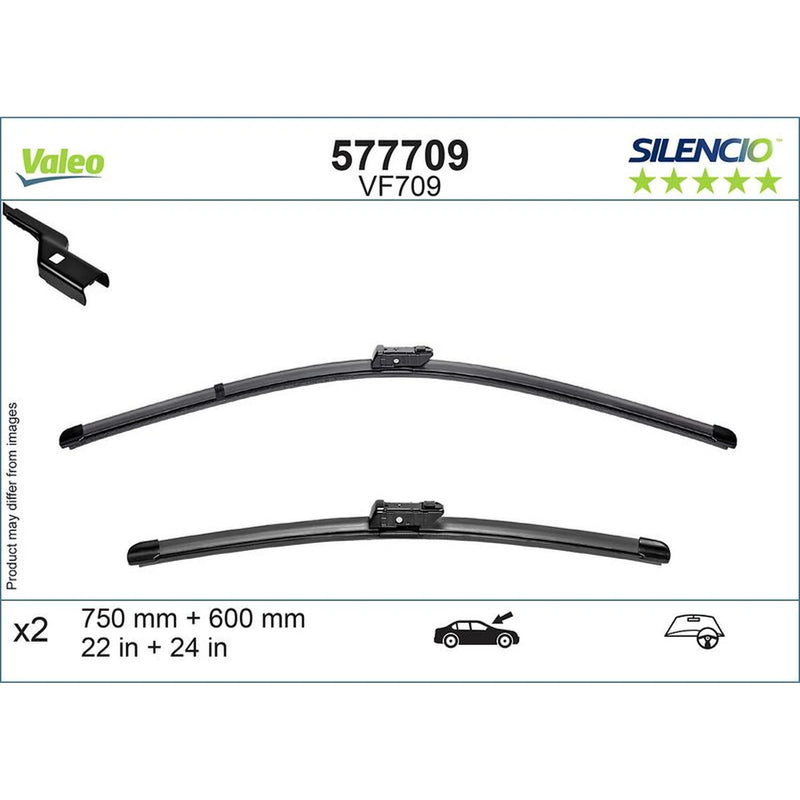 Valeo Aerotwin Front Wiper Blade Set 750mm + 600mm — 577709