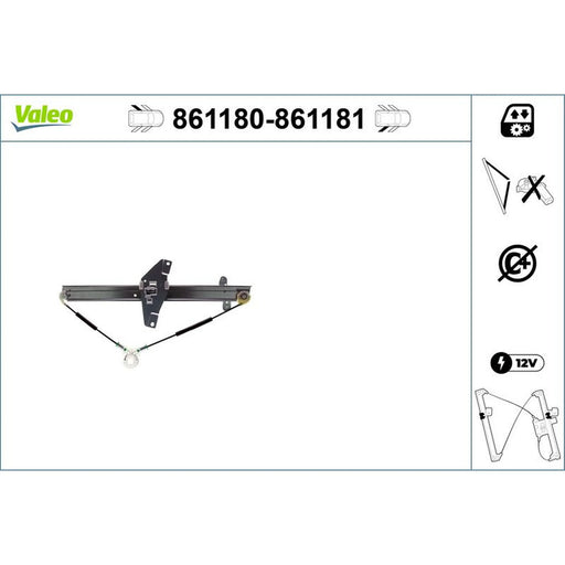 Valeo Electric Window Regulator Lifter Left Rear 861180