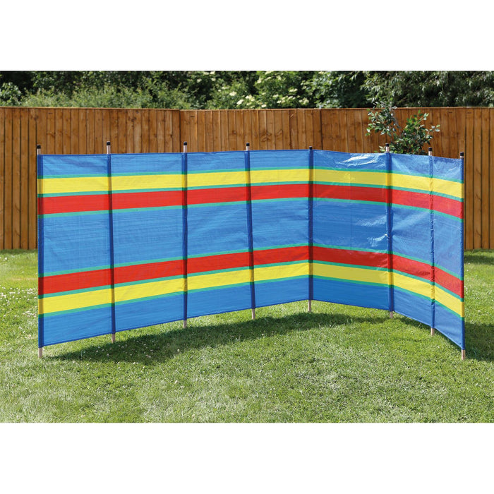 8 Pole Multicoloured Polythene Windbreak 1446 - Quest - Van Life Living