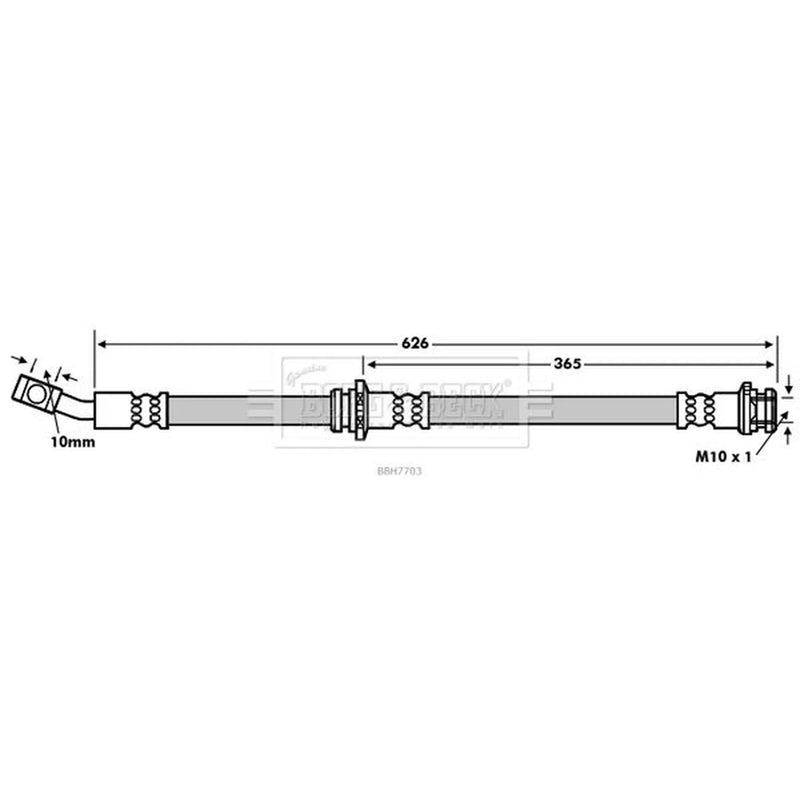 Borg & Beck Brake Hydraulic Hose Line Front Right BBH7703