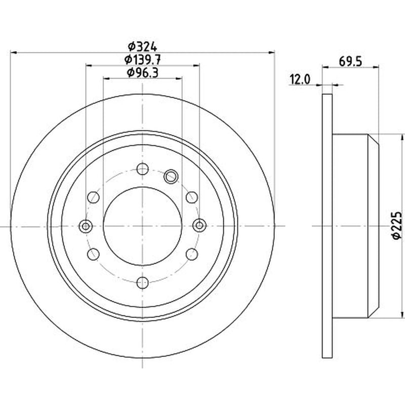 Mintex 2 x Solid Rear Brake Discs MDC1823