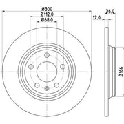 DON 2 x Solid Rear Brake Discs PCD22922-x2