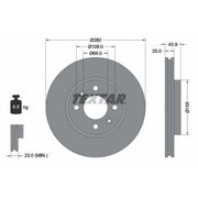 Textar 2 x Vented Front Brake Discs 92053800