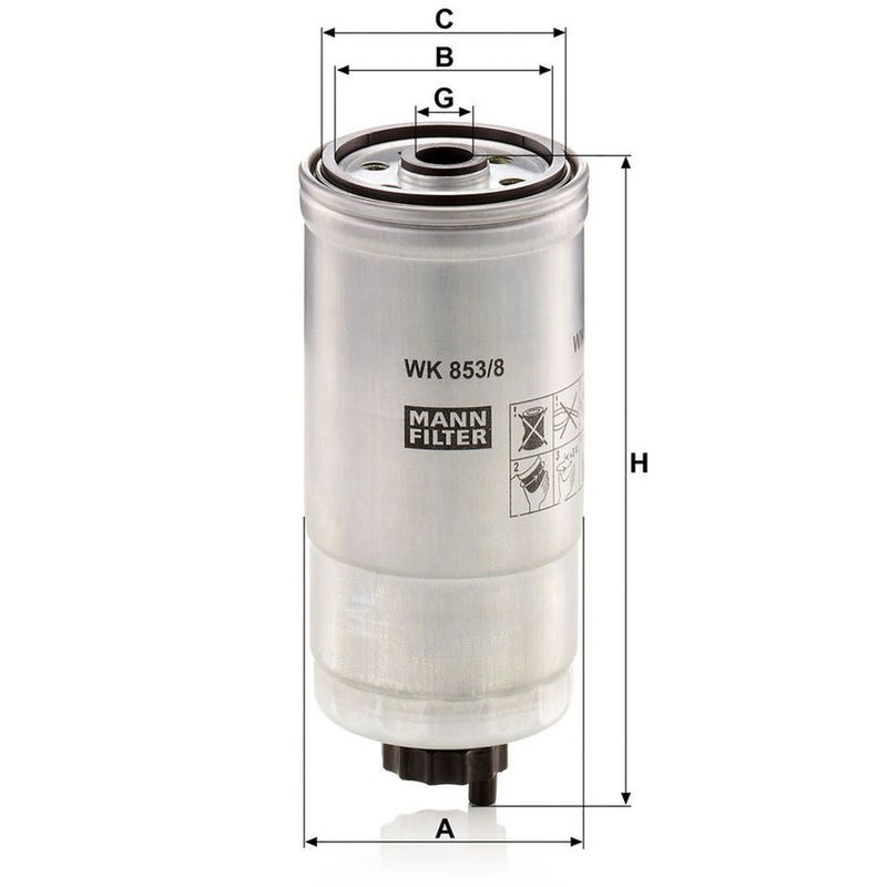 MANN-FILTER Fuel Filter Element WK 853/8