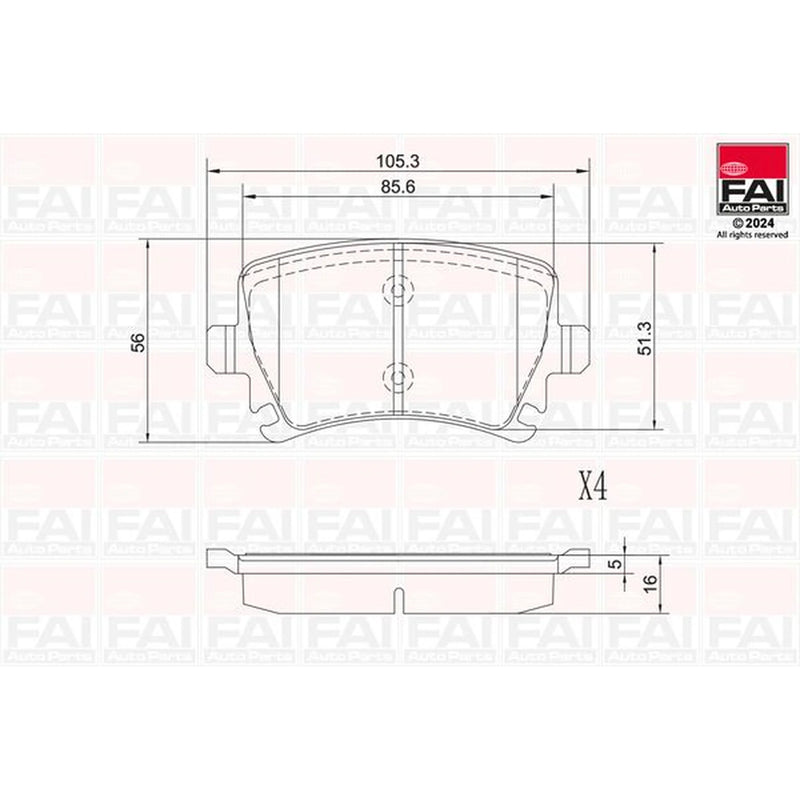FAI Rear Brake Pad Set BP116