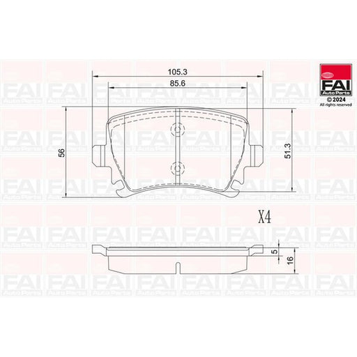 FAI Rear Brake Pad Set BP116