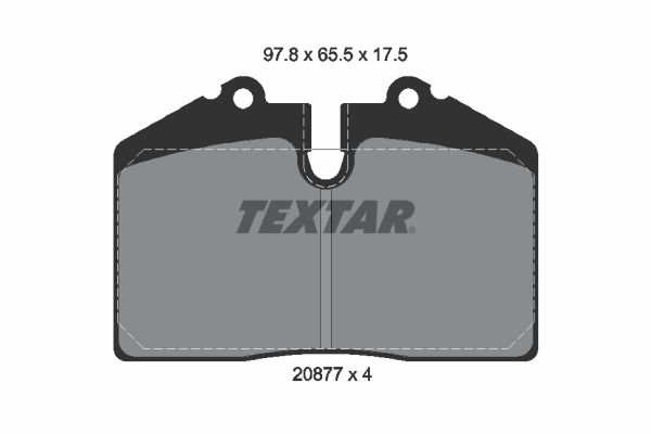 Textar Brake Pad Set Rear 97.8mm x 65.5mm x 17.5mm 2087702