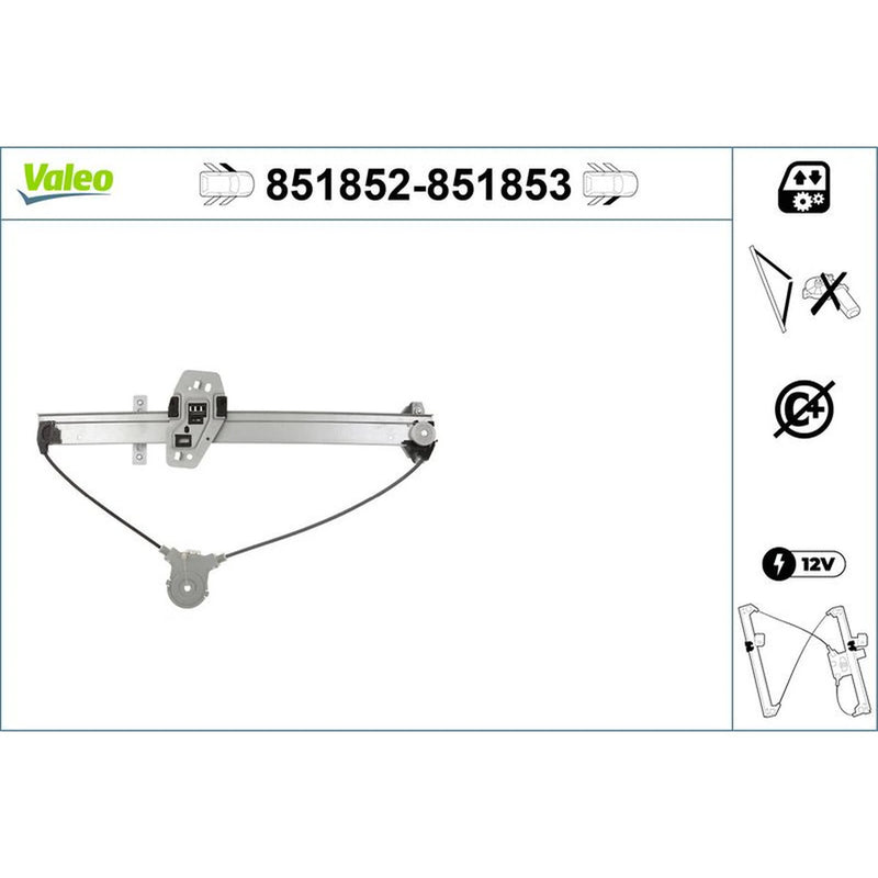 Valeo Electric Window Regulator Lifter Right Front 851853