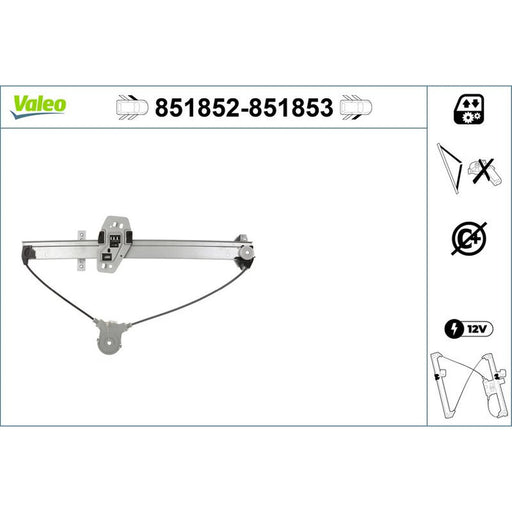 Valeo Electric Window Regulator Lifter Right Front 851853