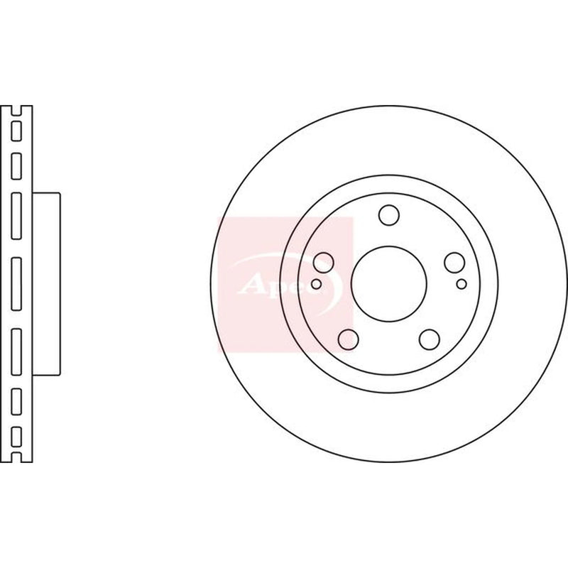 Apec 2 x Vented Front Brake Discs DSK2513-x2