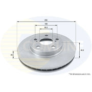 Comline 2 x Vented Front Brake Discs ADC0101V-x2