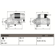 Denso Starter Motor 12V 2kW 11 Teeth DSN3058