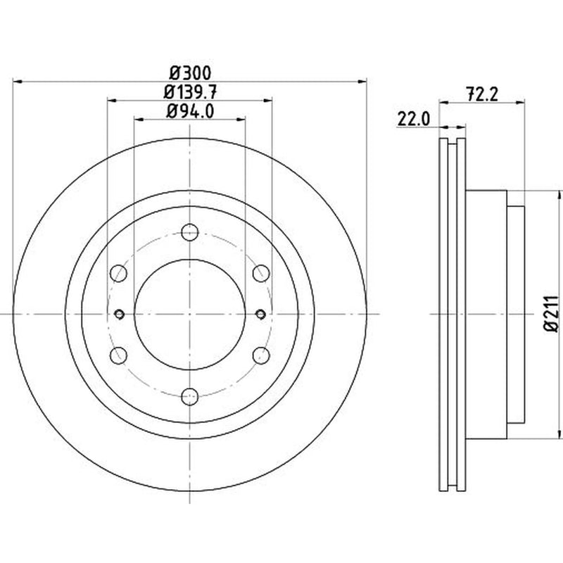 Mintex 2 x Vented Rear Brake Discs MDC1794-x2