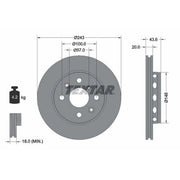 Textar 2 x Externally Vented Front Brake Discs 92078500-x2