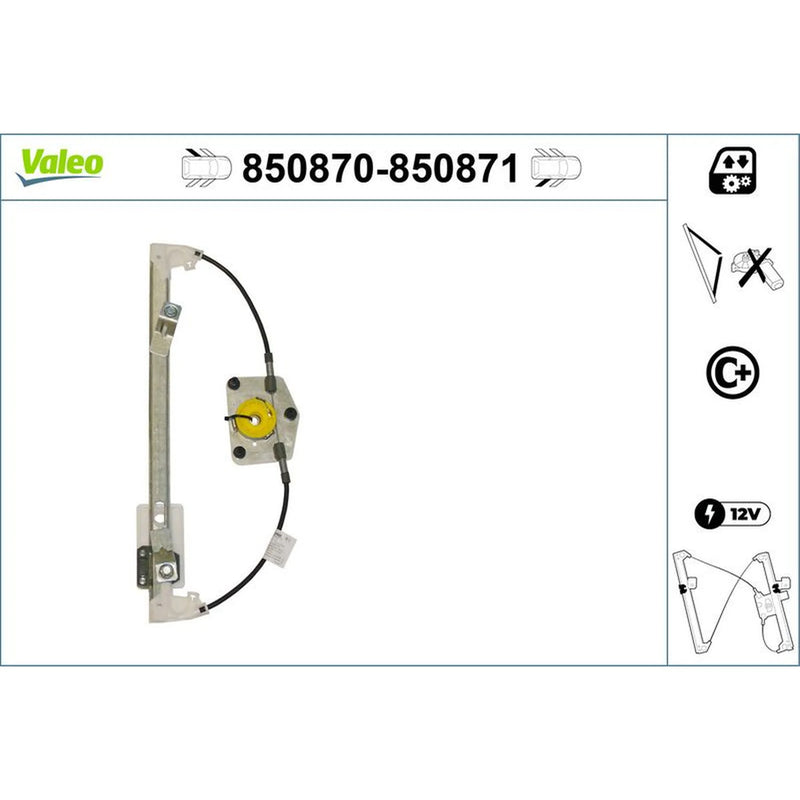 Valeo Electric Window Regulator Lifter Left Rear 850870