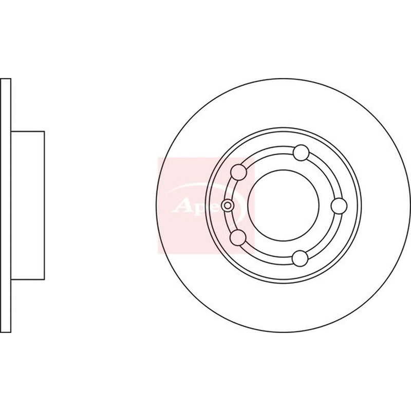 Apec 2 x Solid Rear Brake Discs DSK274-x2