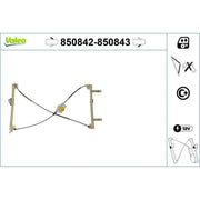 Valeo Electric Window Regulator Lifter Right Front 850843