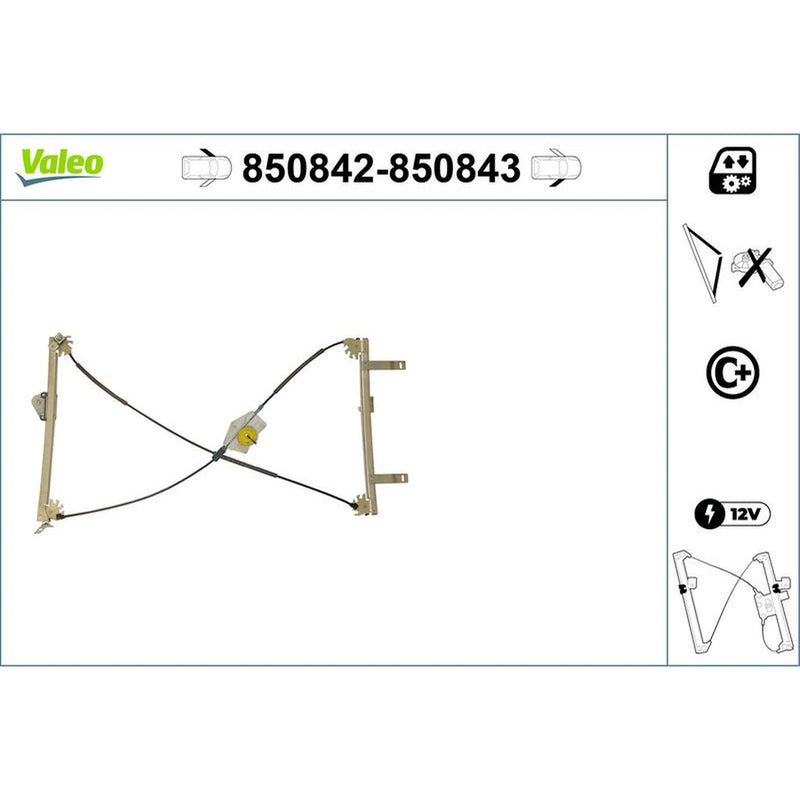 Valeo Electric Window Regulator Lifter Right Front 850843