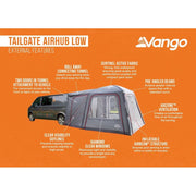 Vango Tailgate AirHub Low Drive Away Awning (180 - 210cm) Campervan - Vango - Van Life Living