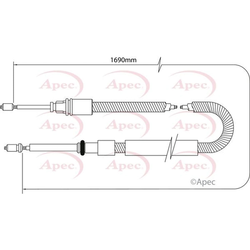 Apec Handbrake Cable Right Rear CAB1044