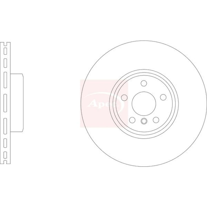 Apec 2 x Front Vented Brake Discs DSK3325
