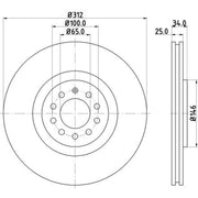 DON 2 x Vented Front Brake Discs PCD12262-x2