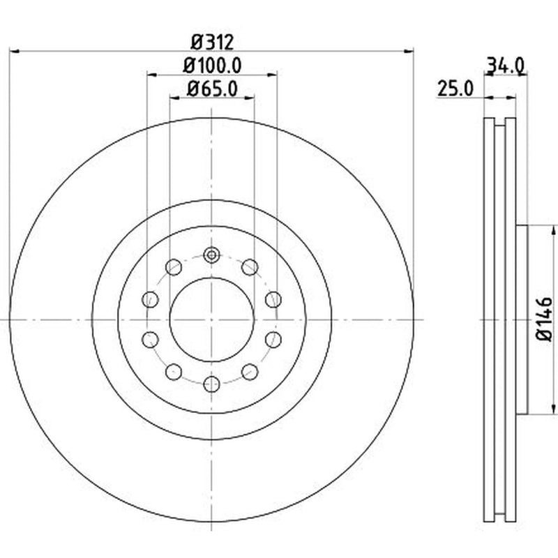 DON 2 x Vented Front Brake Discs PCD12262-x2