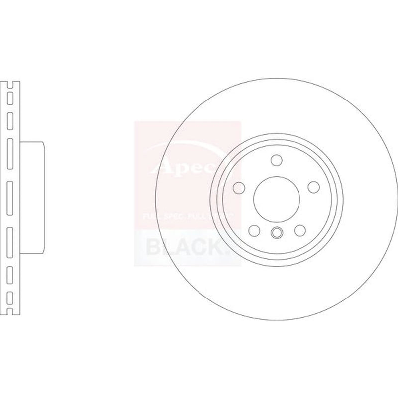 Apec 2 x Front Vented Brake Discs DSK3325
