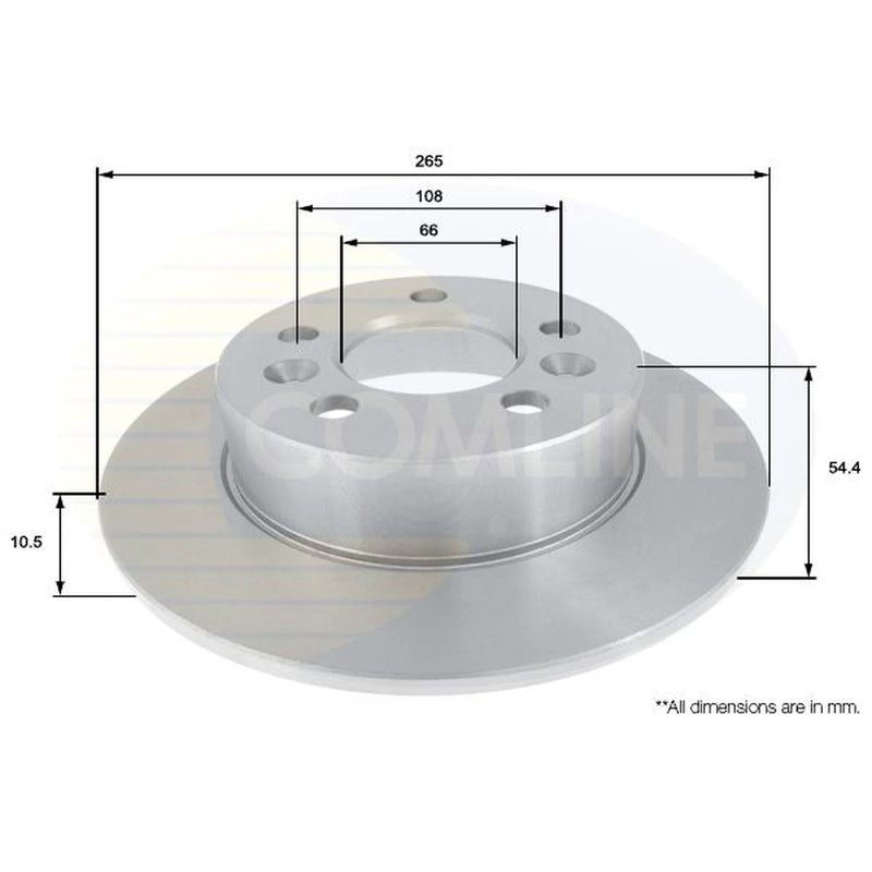 Comline 2 x Solid Rear Brake Discs ADC1542-x2