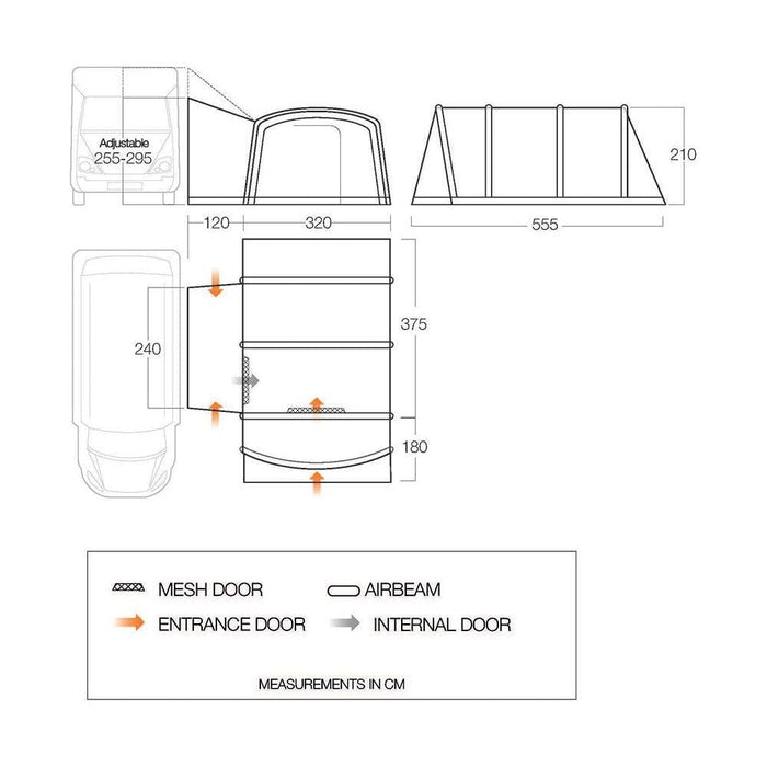 Vango Galli CC II Air Tall Drive Away Awning (255 - 295cm) Motorhome - Vango - Van Life Living