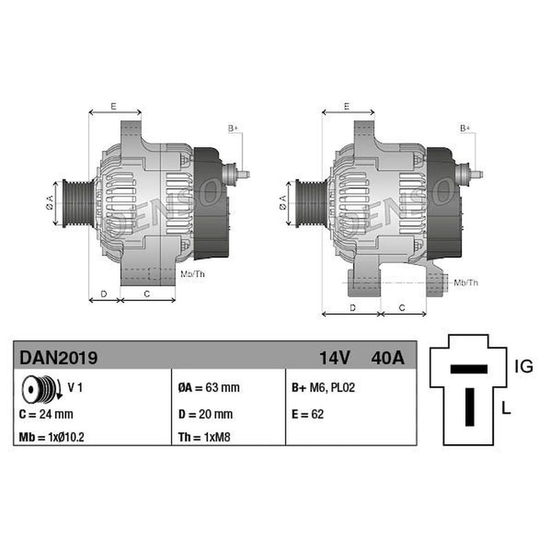 Denso Car Alternator 12V