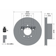 Textar 2 x Vented Front Brake Discs 92026700-x2