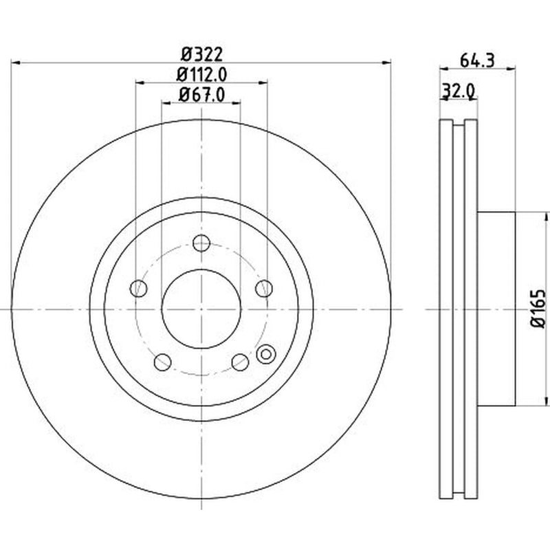 DON 2 x Vented Front Brake Discs PCD11251-x2