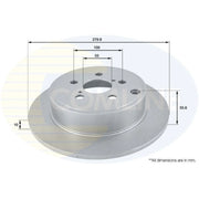 Comline 2 x Solid Rear Brake Discs ADC01111
