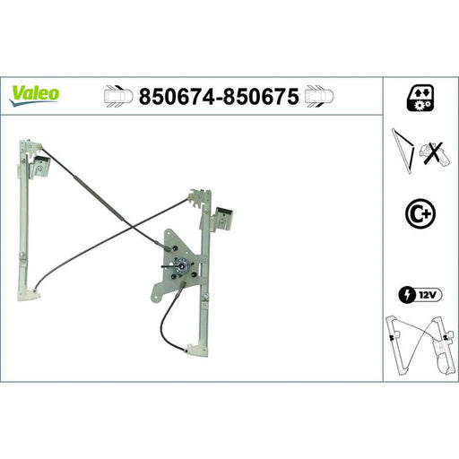 Valeo Electric Window Regulator Lifter Left Front 850674