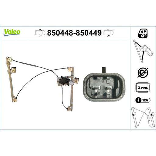 Valeo Electric Window Regulator Lifter Left Front 850448
