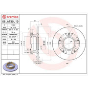 Brembo 2 x Solid Rear Brake Discs 08.A730.10-x2