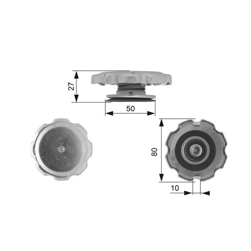 Gates Radiator Expansion Tank Cap bar RC104