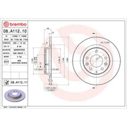 Brembo 2 x Solid Rear Brake Discs 08.A112.11-x2