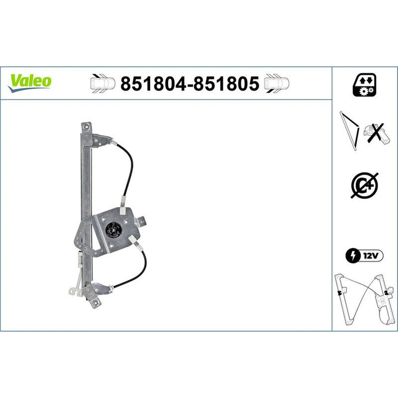 Valeo Electric Window Regulator Lifter Right Rear 851805