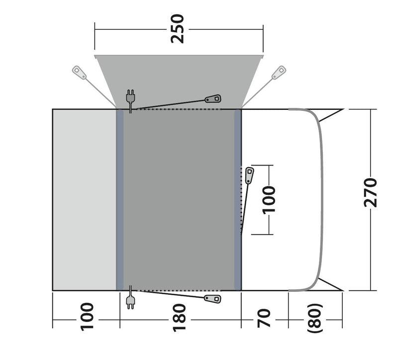 Outwell Talladega Driveaway Air Awning Grey - Outwell - Van Life Living