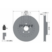 Textar 2 x Externally Vented Front Brake Discs 92259405-x2