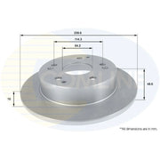 Comline 2 x Solid Rear Brake Discs ADC0542-x2