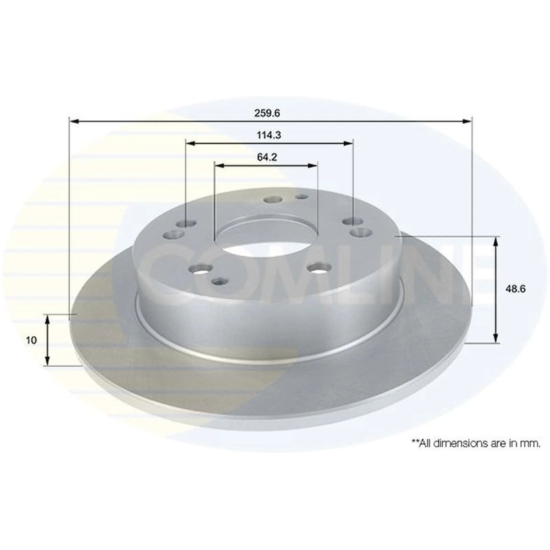 Comline 2 x Solid Rear Brake Discs ADC0542-x2