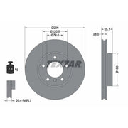 Textar 2 x Internally Vented Brake Discs 92067400
