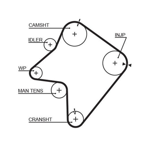 Gates Timing Belt Cambelt 162 Teeth 5354XS