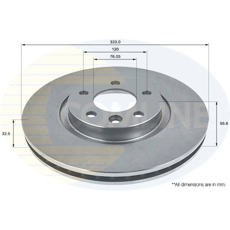 Comline 2 x Vented Front Brake Discs ADC1452V-x2