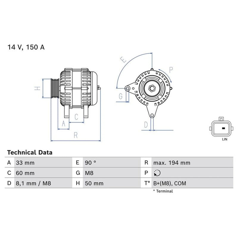 Bosch Car Alternator 12V 0 986 084 690