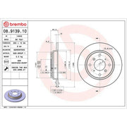 Brembo 2 x Solid Rear Brake Discs 08.9139.10-x2